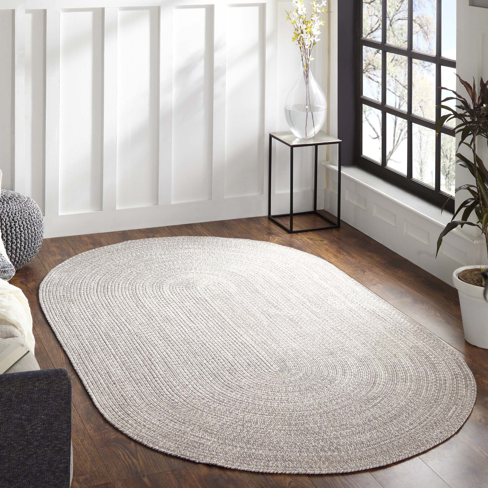 Reversible Braided Eco-Friendly Area Rug Indoor Outdoor Rugs - SlateWhite
