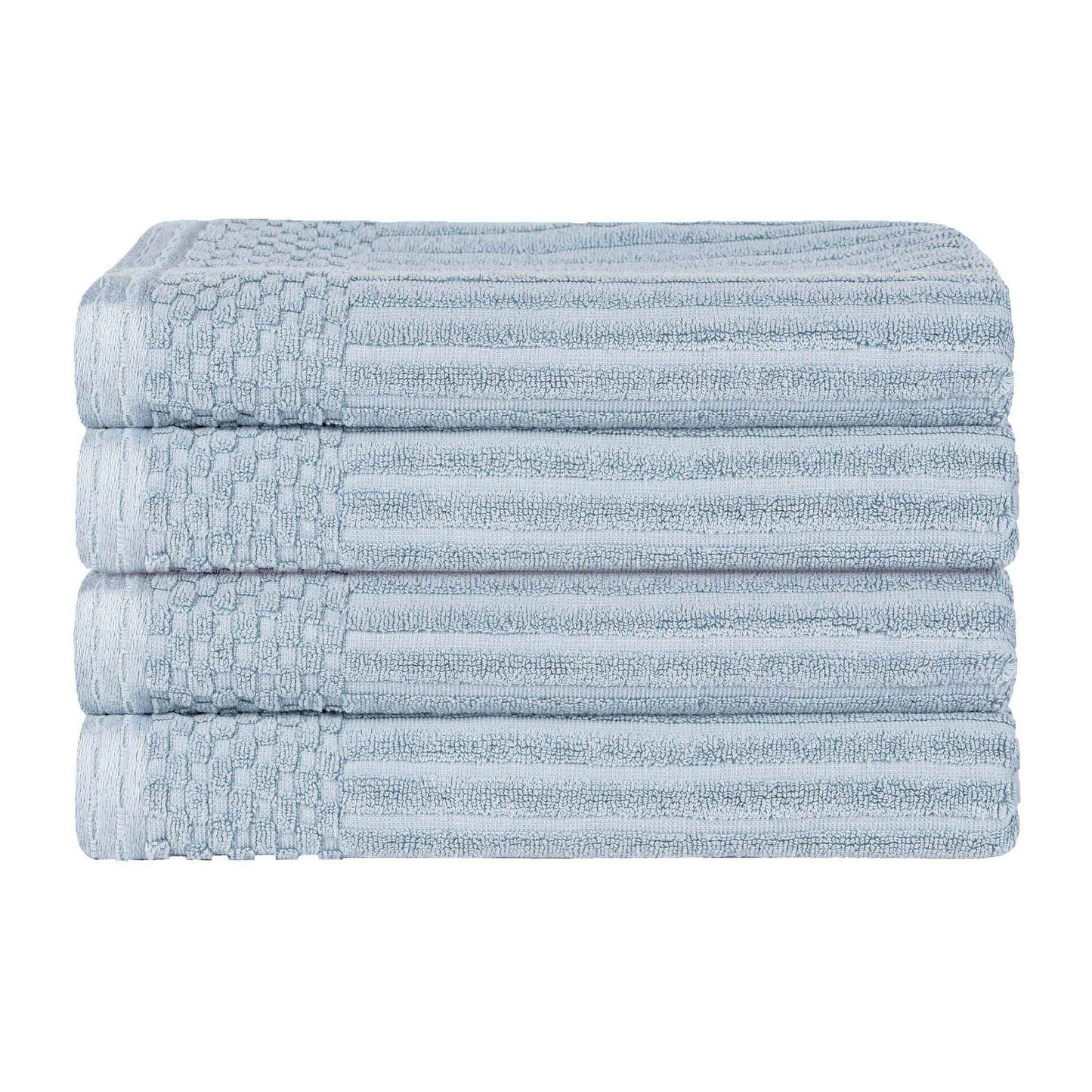 Soho Ribbed Cotton Absorbent Bath Towel Set of 4 - SlateBlue