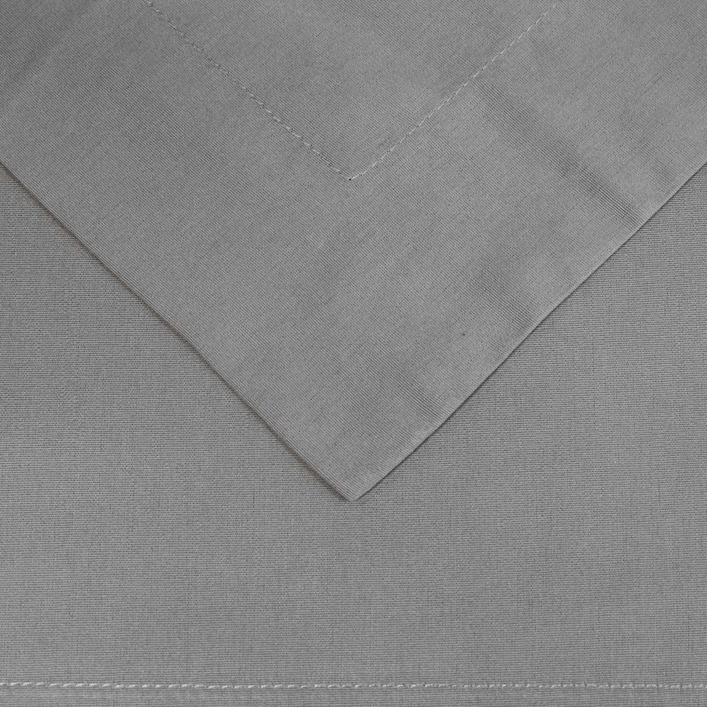 Cotton Percale Modern Traditional Duvet Cover Set - SmokedPearl