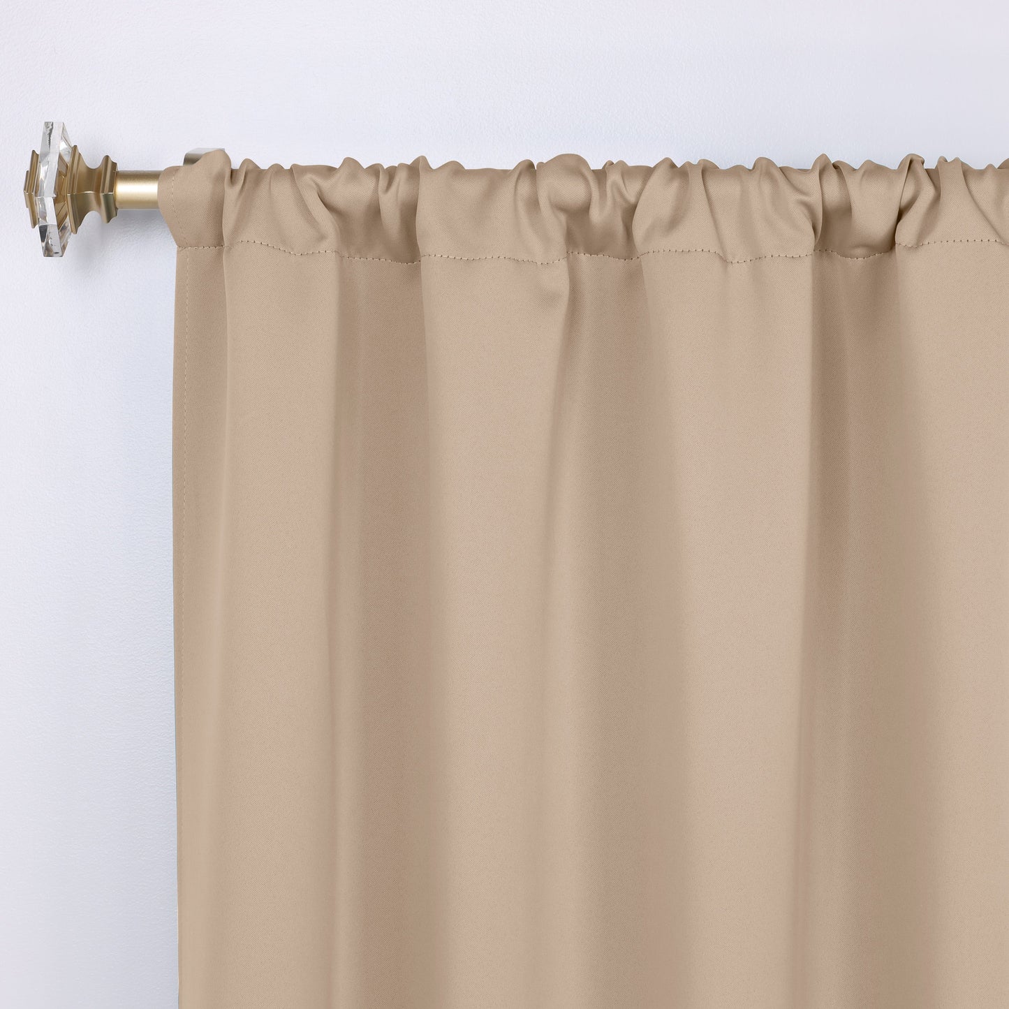 Solid Room Darkening Rod Pocket Blackout Curtain Panels, Set of 2 - SmokeyAsh