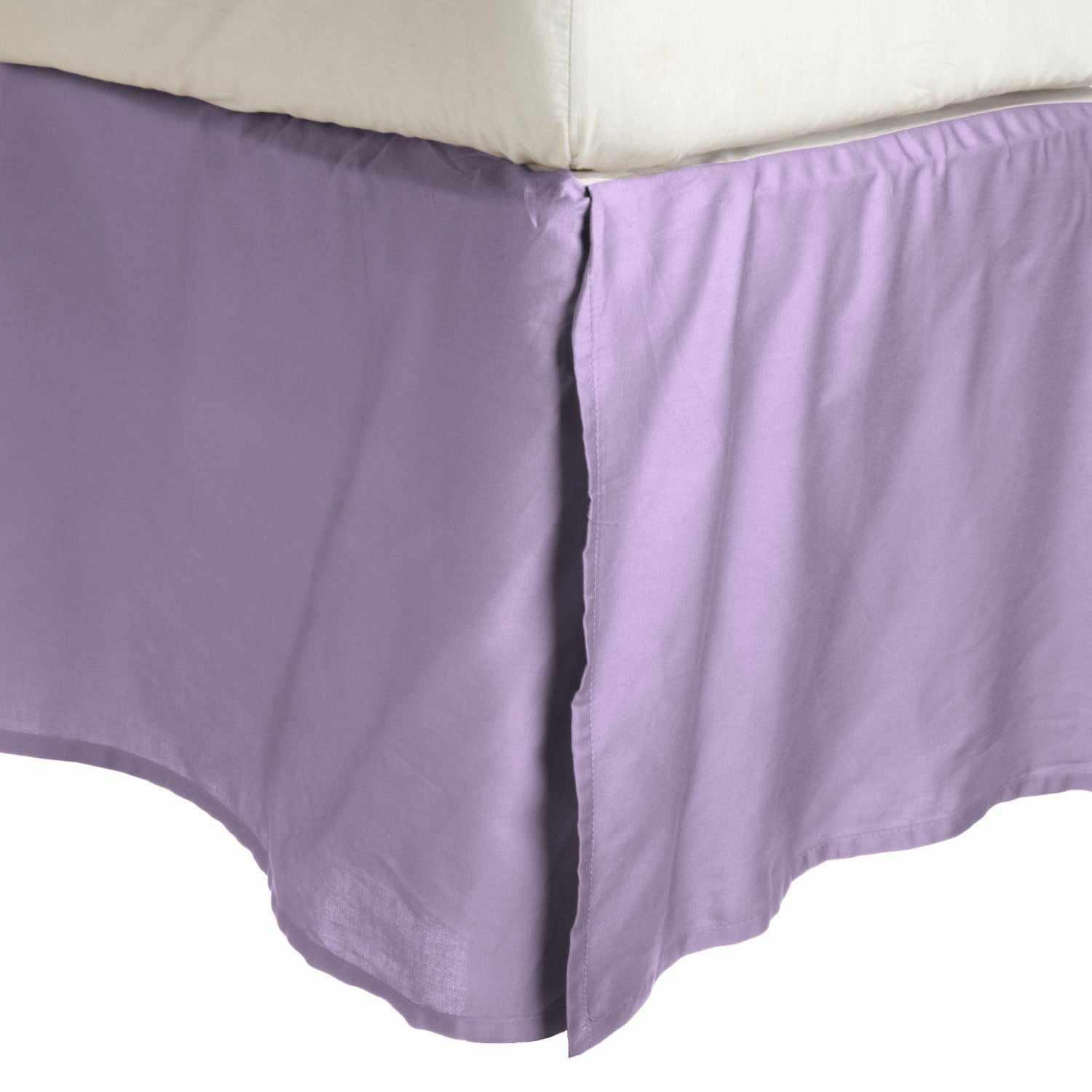 Solid Microfiber Wrinkle Free 15 Inch Drop Bed Skirt - Purple