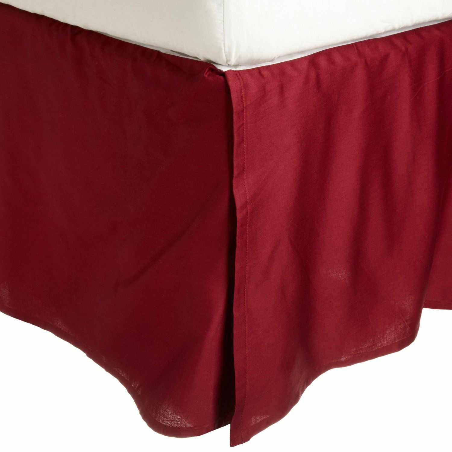Solid Microfiber Wrinkle Free 15 Inch Drop Bed Skirt - Burgundy