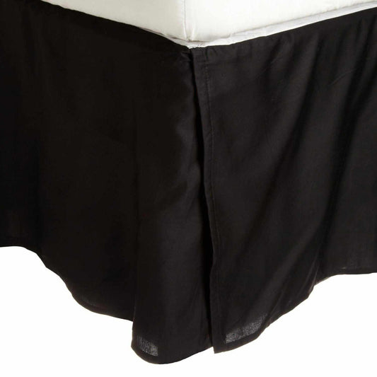 Solid Microfiber Wrinkle Free 15 Inch Drop Bed Skirt - Black