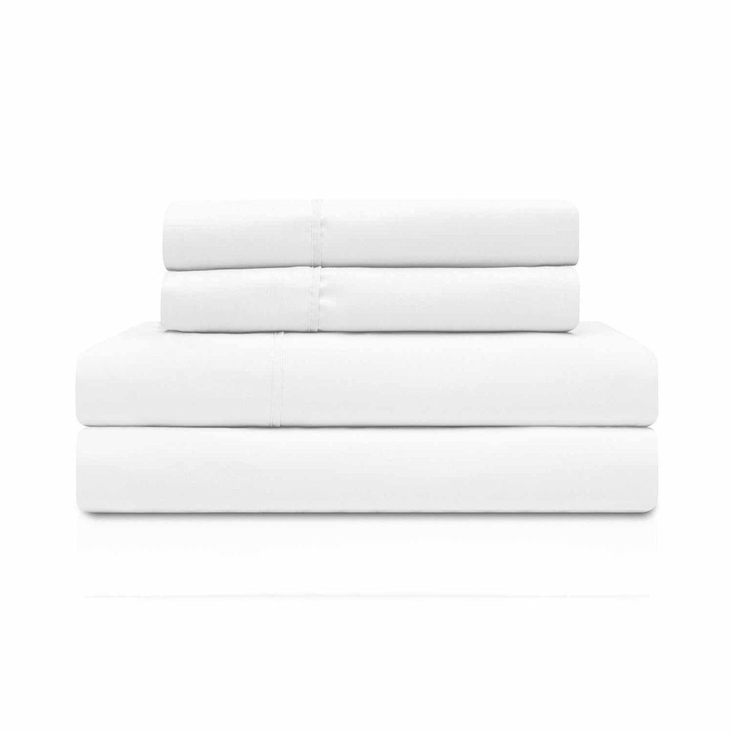 Superior Solid Rayon From Bamboo and Microfiber Blend Sheet Set - White