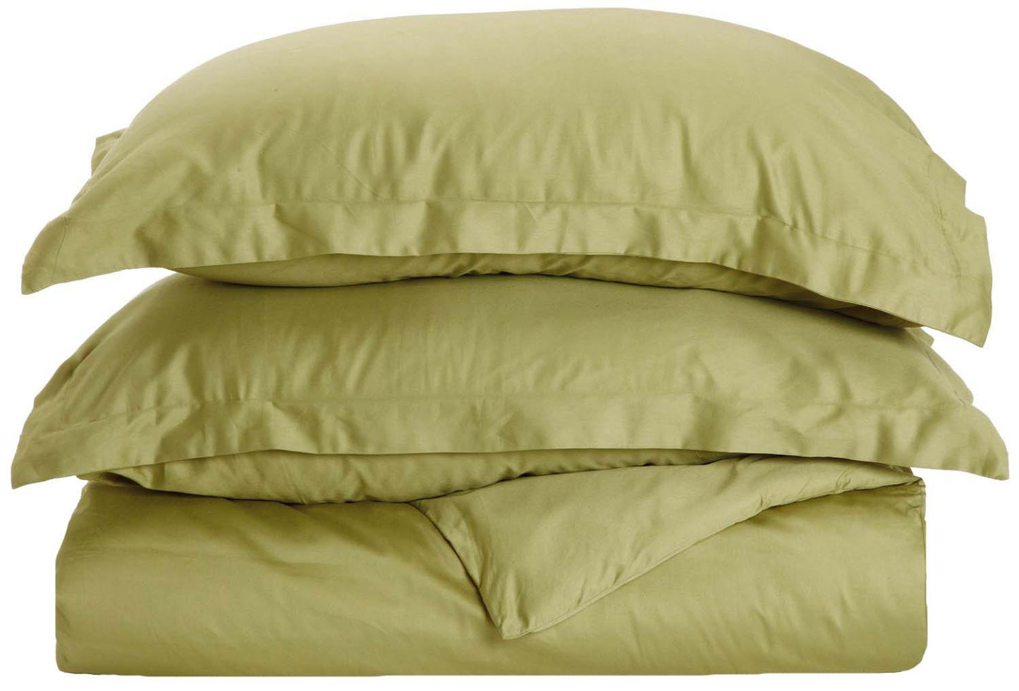 300 Thread Count Solid or Floral Cotton All-Season Duvet Cover Set - Sage