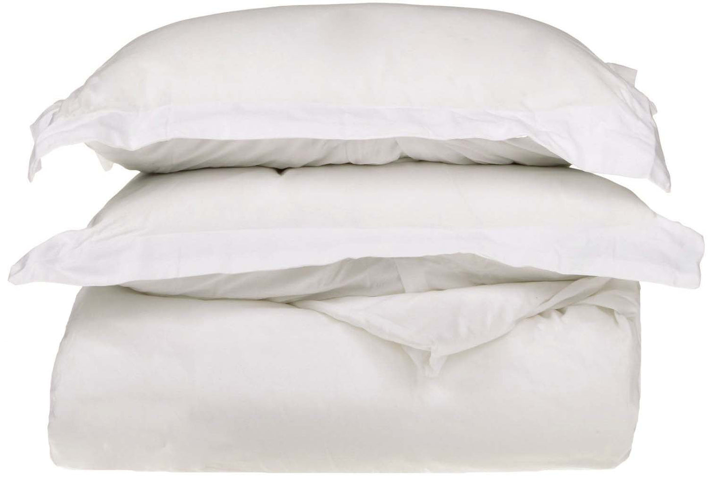 300 Thread Count Solid or Floral Cotton All-Season Duvet Cover Set - White