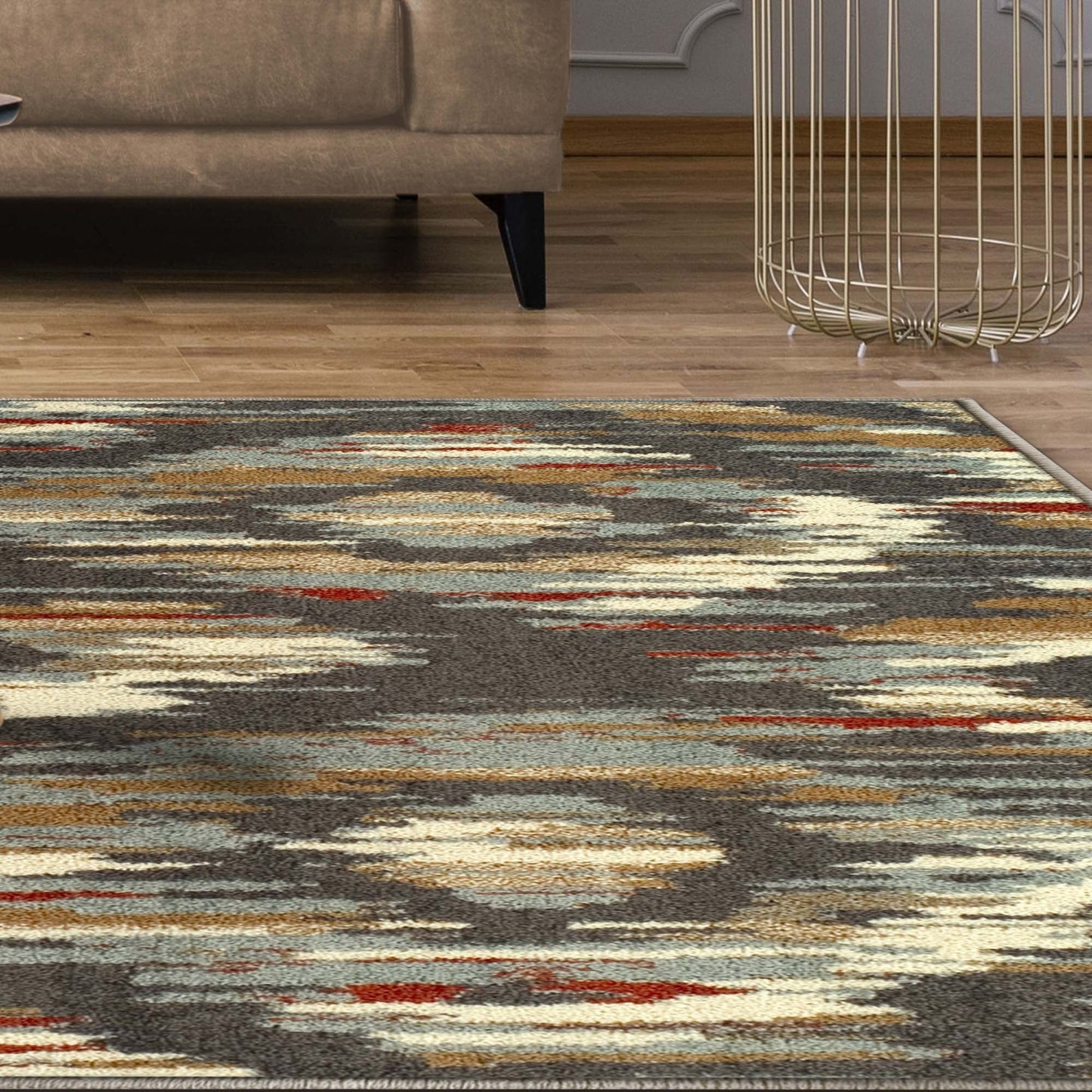 Superior Solitaire Modern Abstract Diamond Motif Indoor Area Rug - Gray