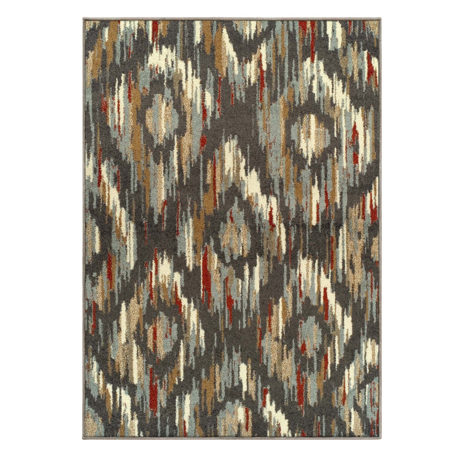 Superior Solitaire Modern Abstract Diamond Motif Indoor Area Rug - Gray