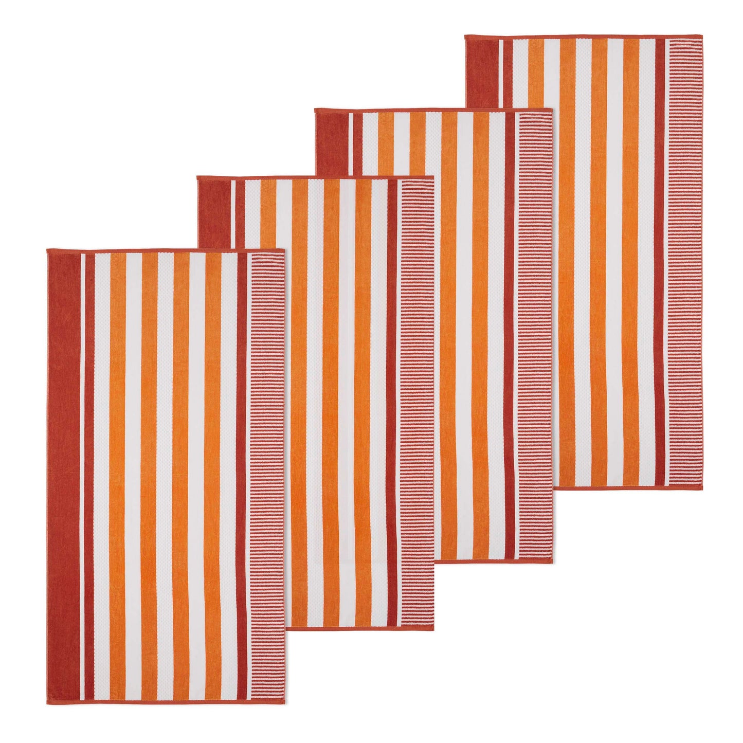 Cotton Striped Oversized 4 Piece Beach Towel Set