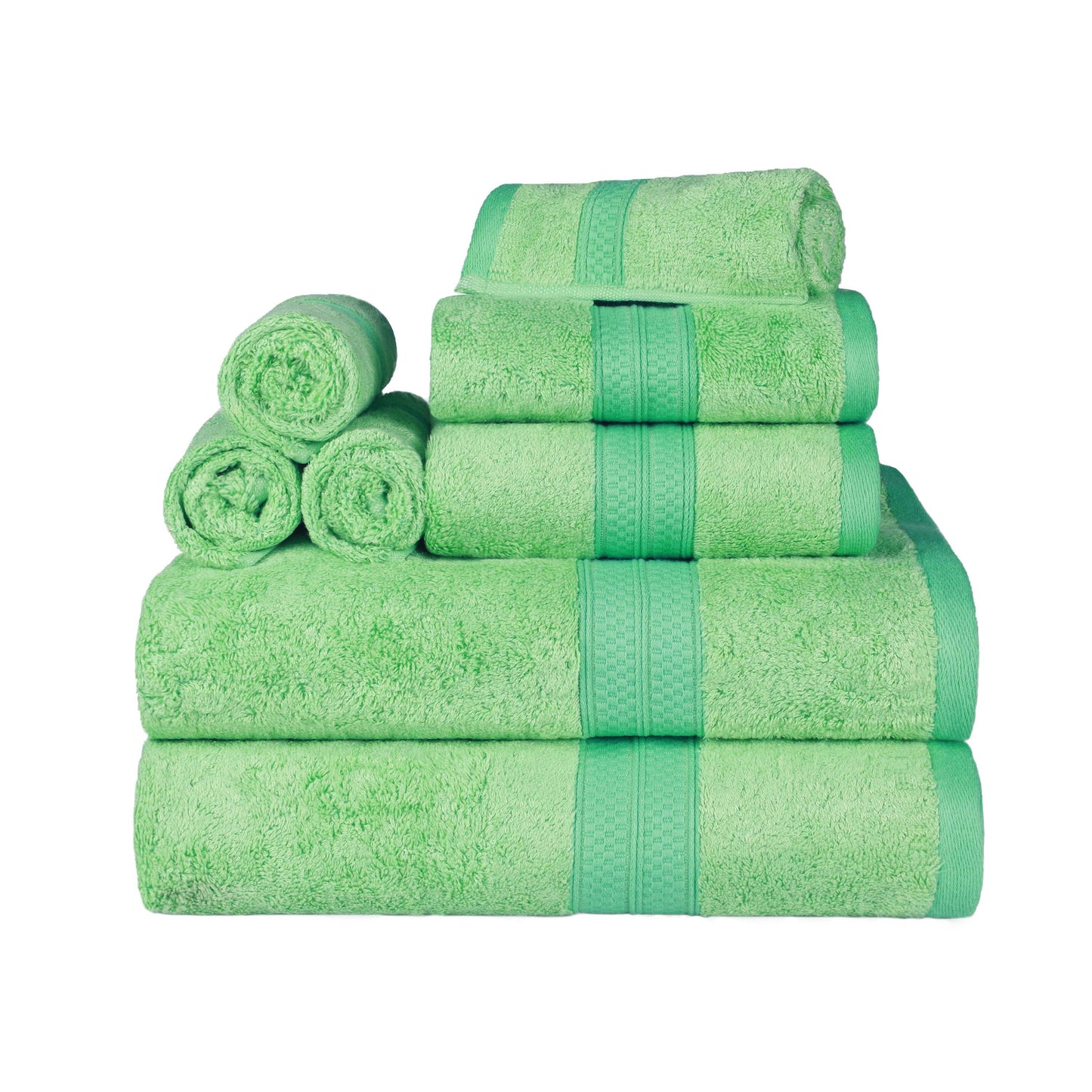 Ultra-Soft Rayon from Bamboo Cotton Blend 8 Piece Towel Set - SpringGreen