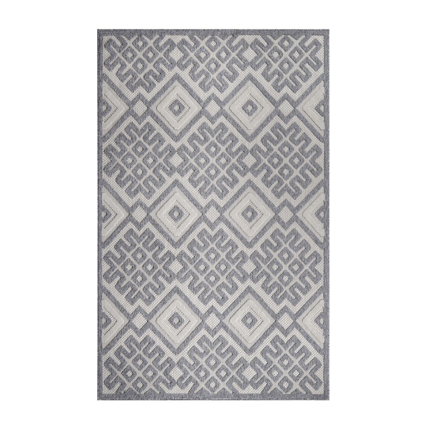 Sterling Modern Geometric Diamonds Indoor/Outdoor Area Rug - Cream