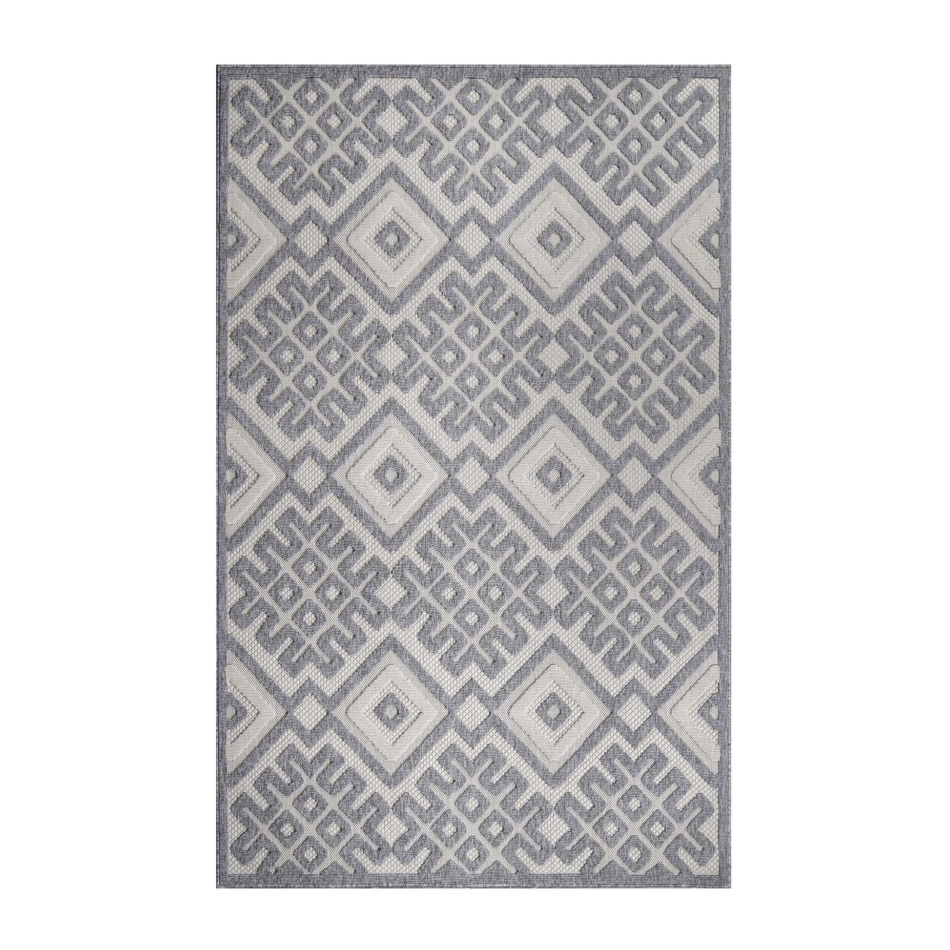 Sterling Modern Geometric Diamonds Indoor/Outdoor Area Rug - Cream