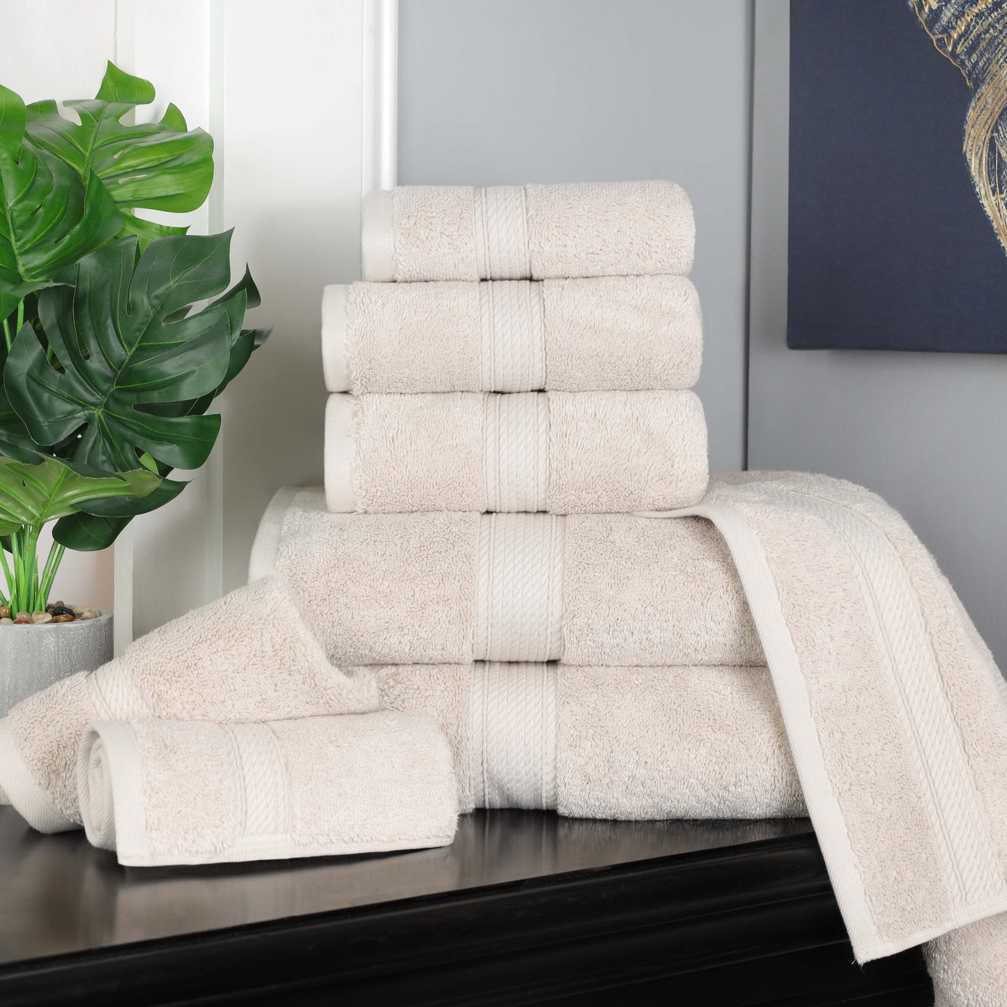 Madison Egyptian Cotton Pile Plush Heavyweight 8 Piece Towel Set
