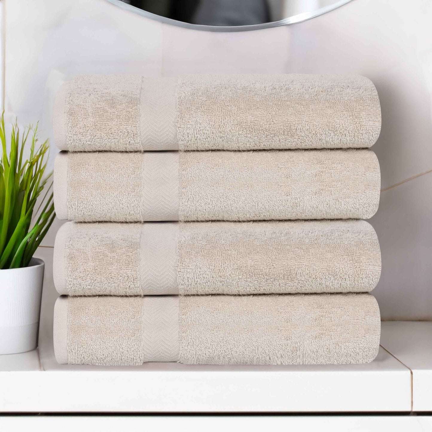 Cotton Highly Absorbent Eco-Friendly Quick Dry 4 Piece Bath Towel Set