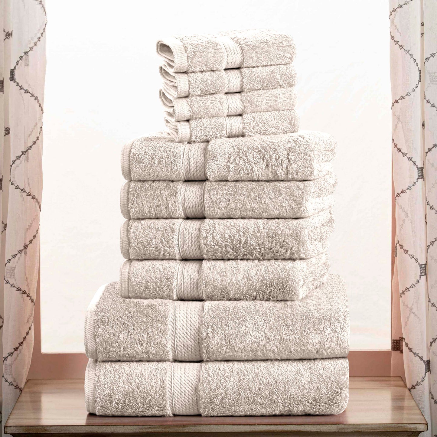 Madison Egyptian Cotton Pile Plush Heavyweight 10 Piece Towel Set