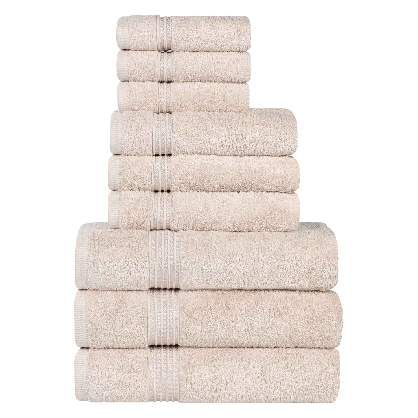 Heritage Egyptian Cotton Plush Absorbent Luxury 9 Piece Towel Set