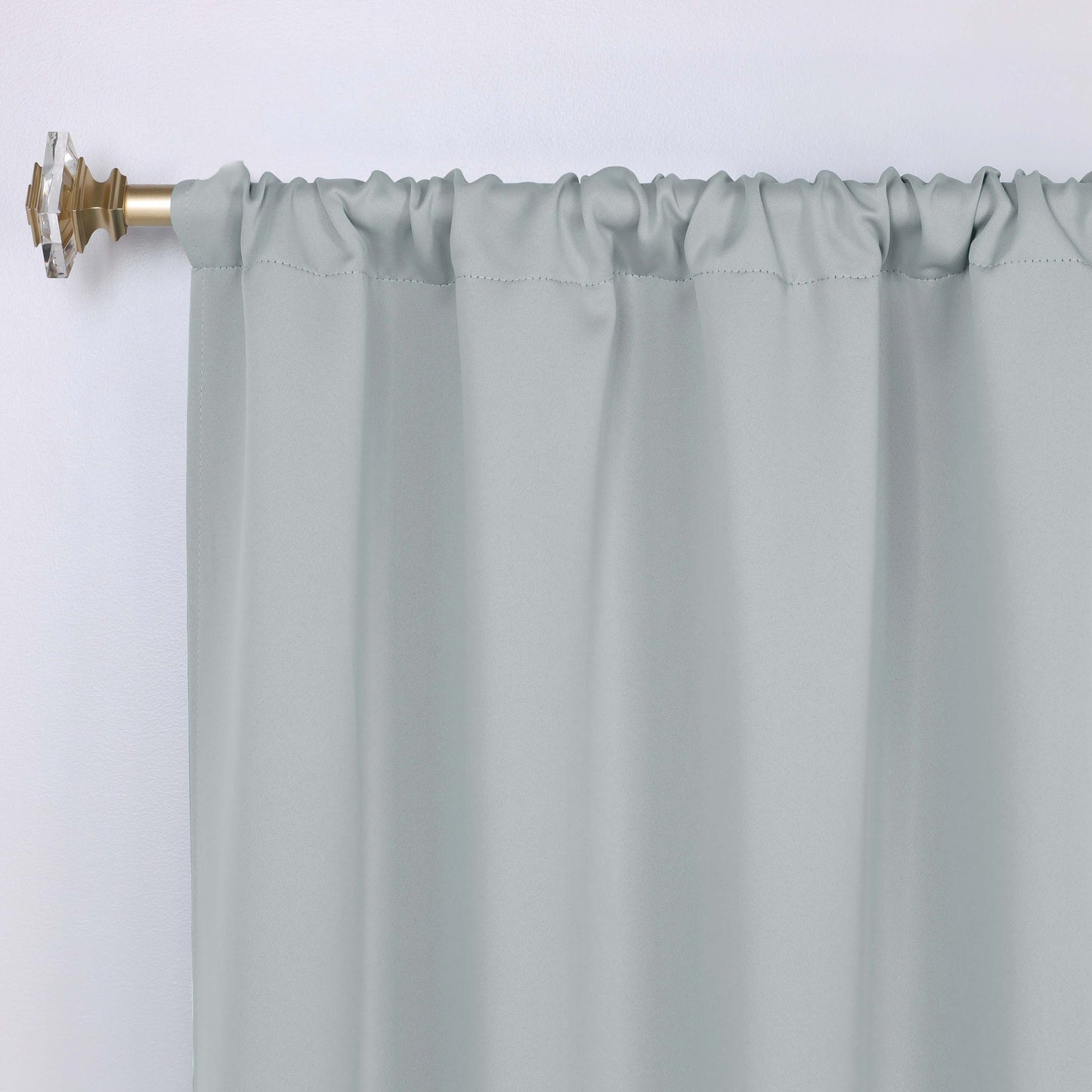 Solid Room Darkening Rod Pocket Blackout Curtain Panels, Set of 2 - StoneBlue