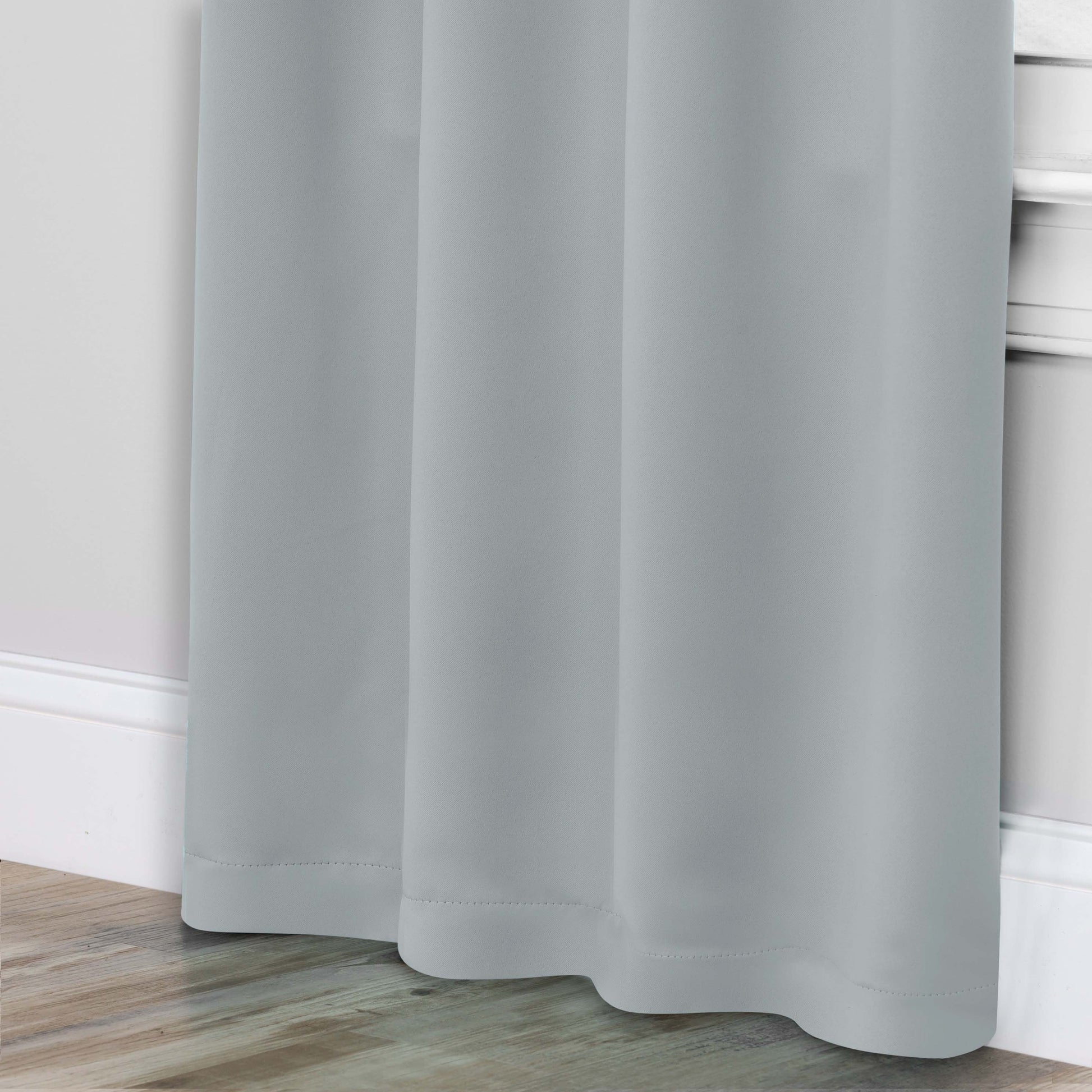 Solid Room Darkening Rod Pocket Blackout Curtain Panels, Set of 2 - StoneBlue