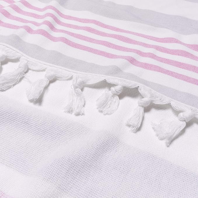 Coastal Resort Stripe Fouta 2 Piece Beach Towel with Tassels
