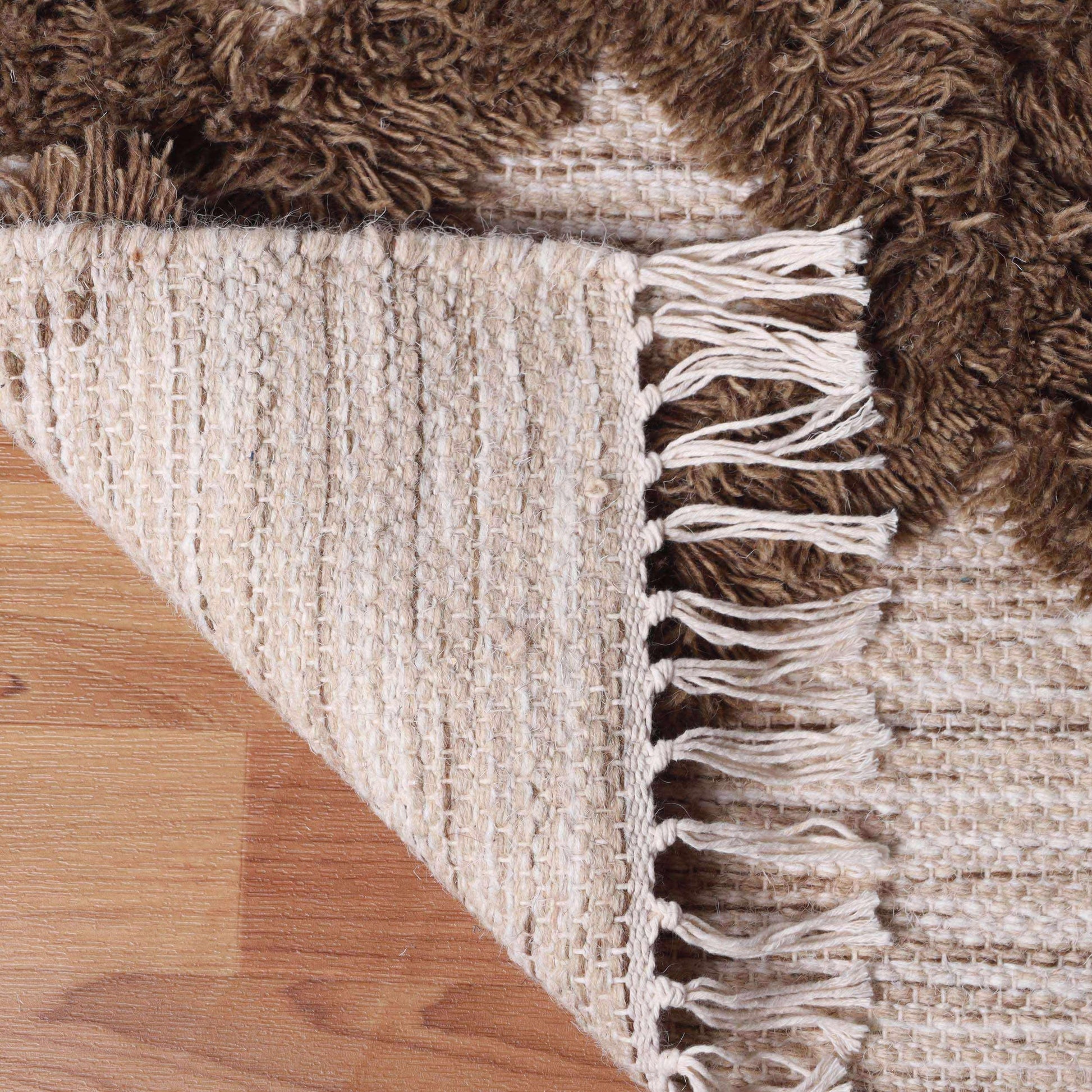 Superior Bohemian Wool Geometric Medallion Fringe Indoor Area or Runner Rug - Sand-Taupe