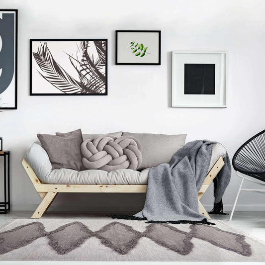 Superior Eclectic Wool Abstract Geometric Fringe Indoor Area or Runner Rug - Slate