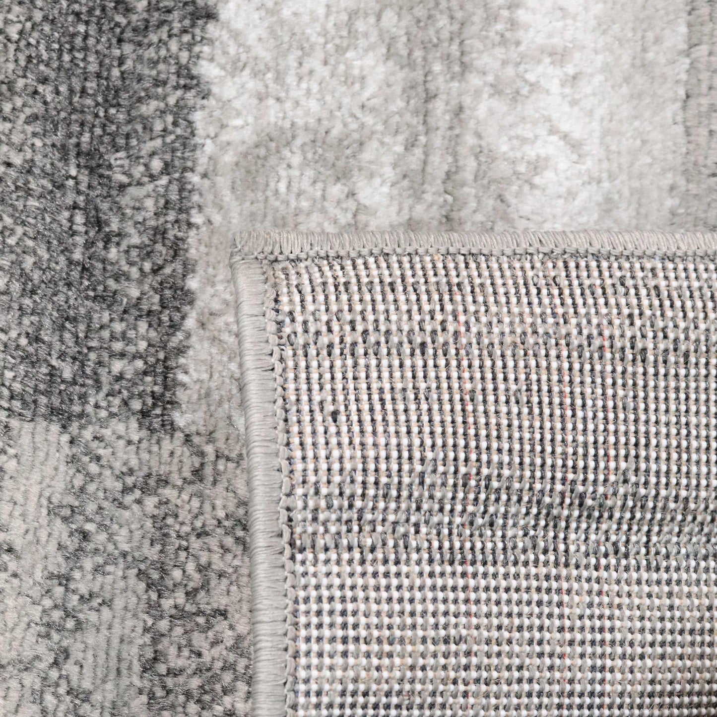 Blair wood Modern Patchwork Geometric Silver Area Rug