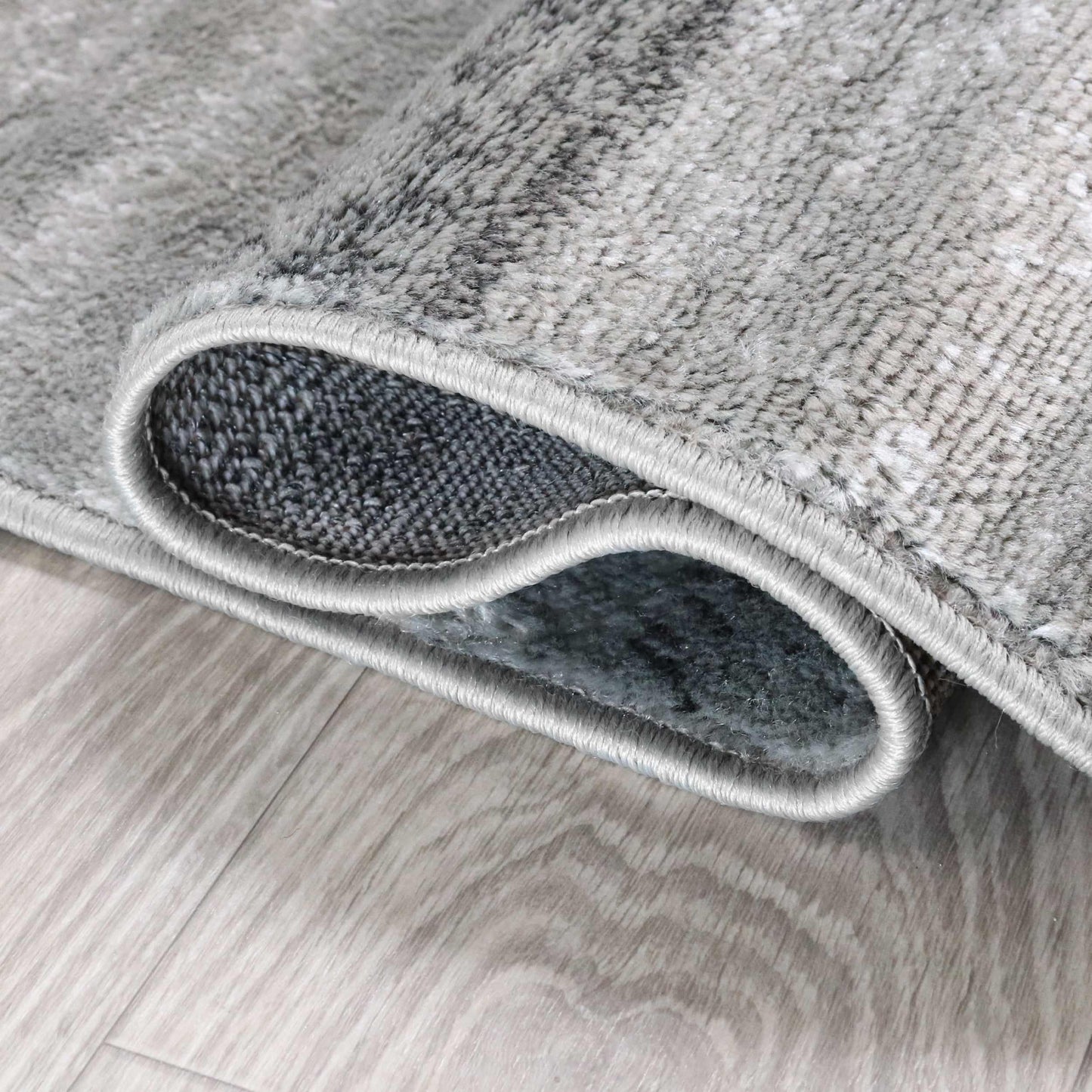 Blair wood Modern Patchwork Geometric Silver Area Rug