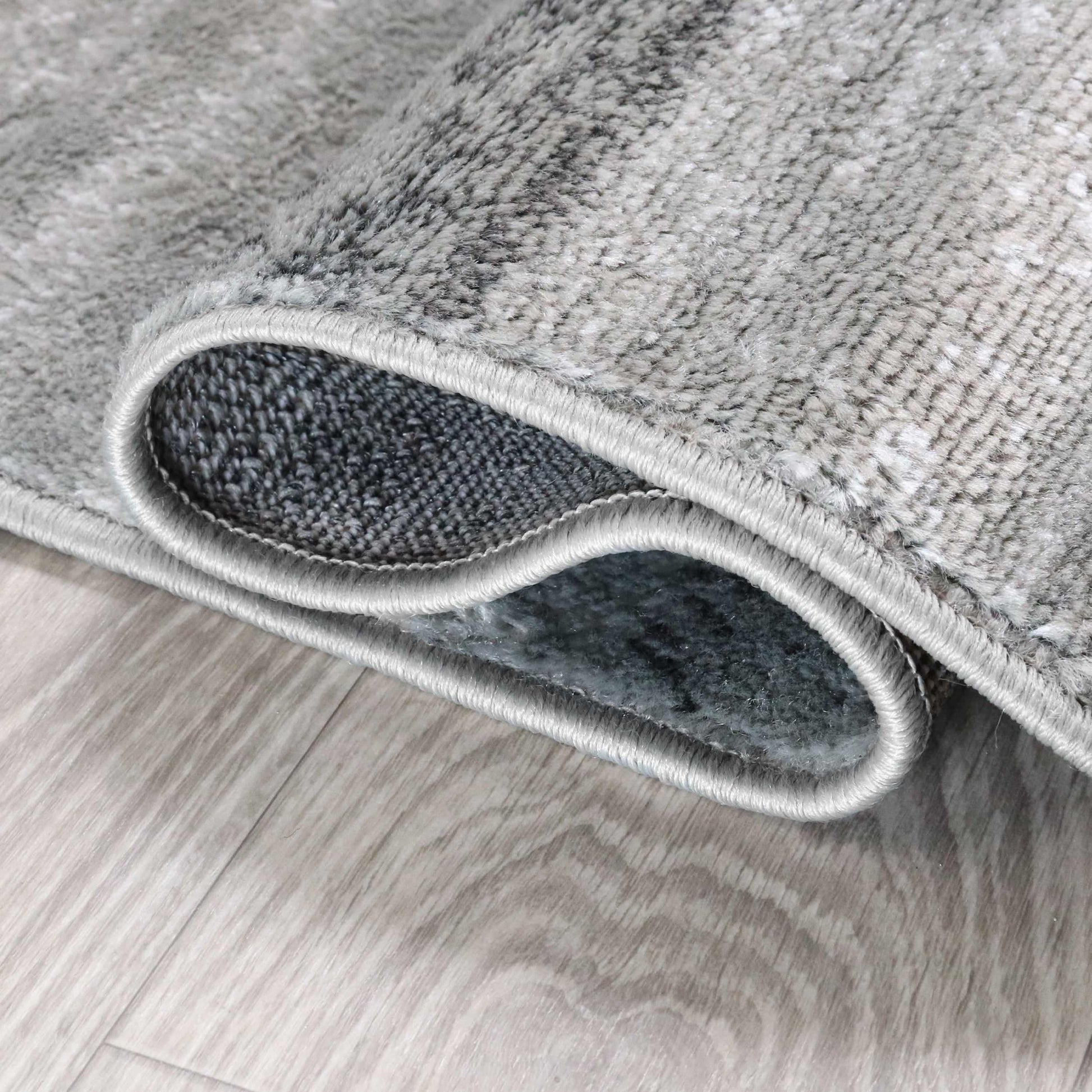 Blair wood Modern Patchwork Geometric Silver Area Rug