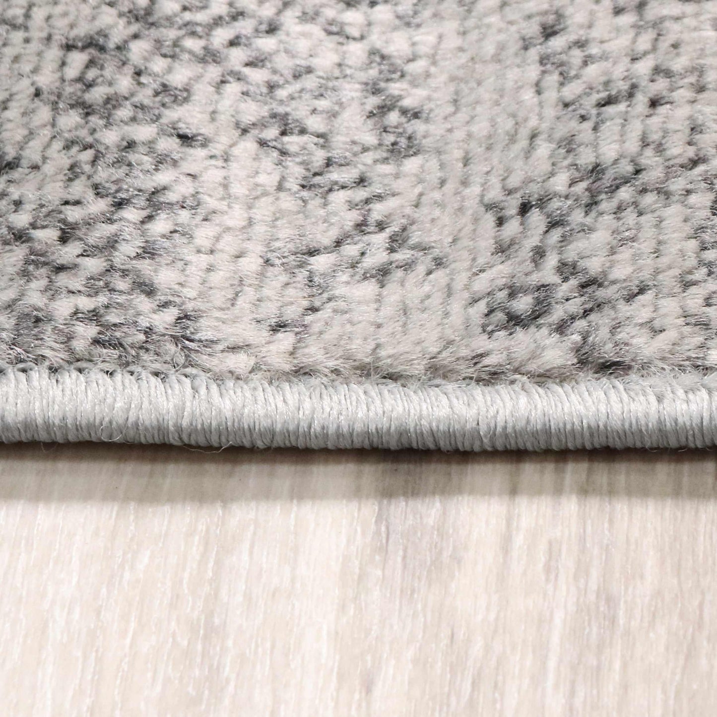 Blair wood Modern Patchwork Geometric Silver Area Rug