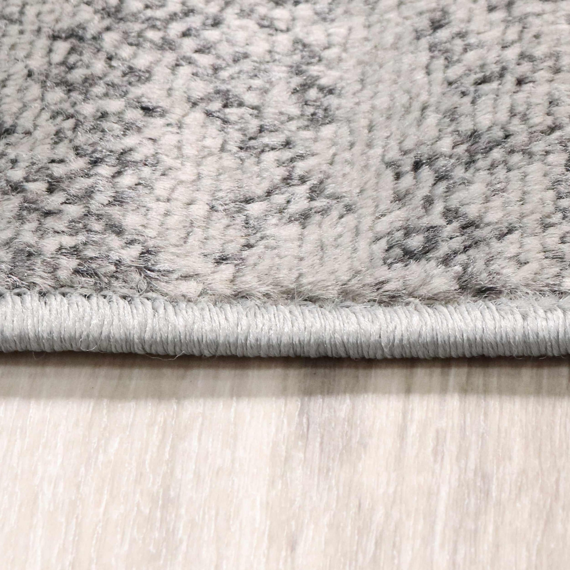 Blair wood Modern Patchwork Geometric Silver Area Rug