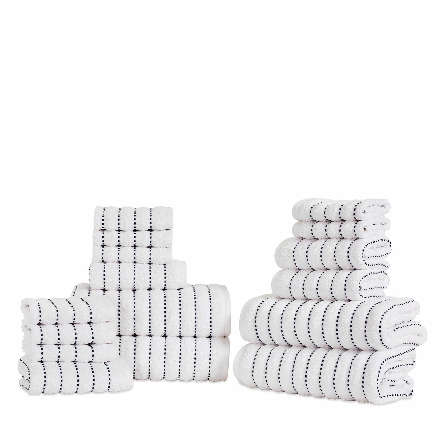 Traditional Organic Wave 650 GSM 16- Pieces Towel Set - Turquoise