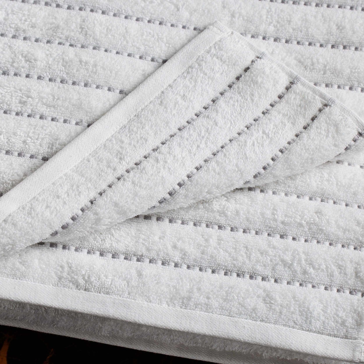 Traditional Organic Wave 650 GSM 16- Pieces Towel Set - Silver