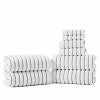 Traditional Organic Wave 650 GSM 8- Pieces Towel Set - Black