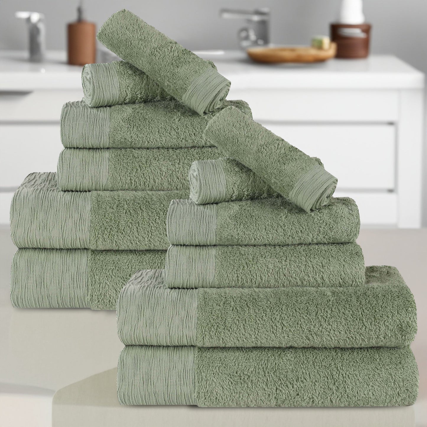 Rayon from Bamboo Eco-Friendly Fluffy Soft Solid - Green