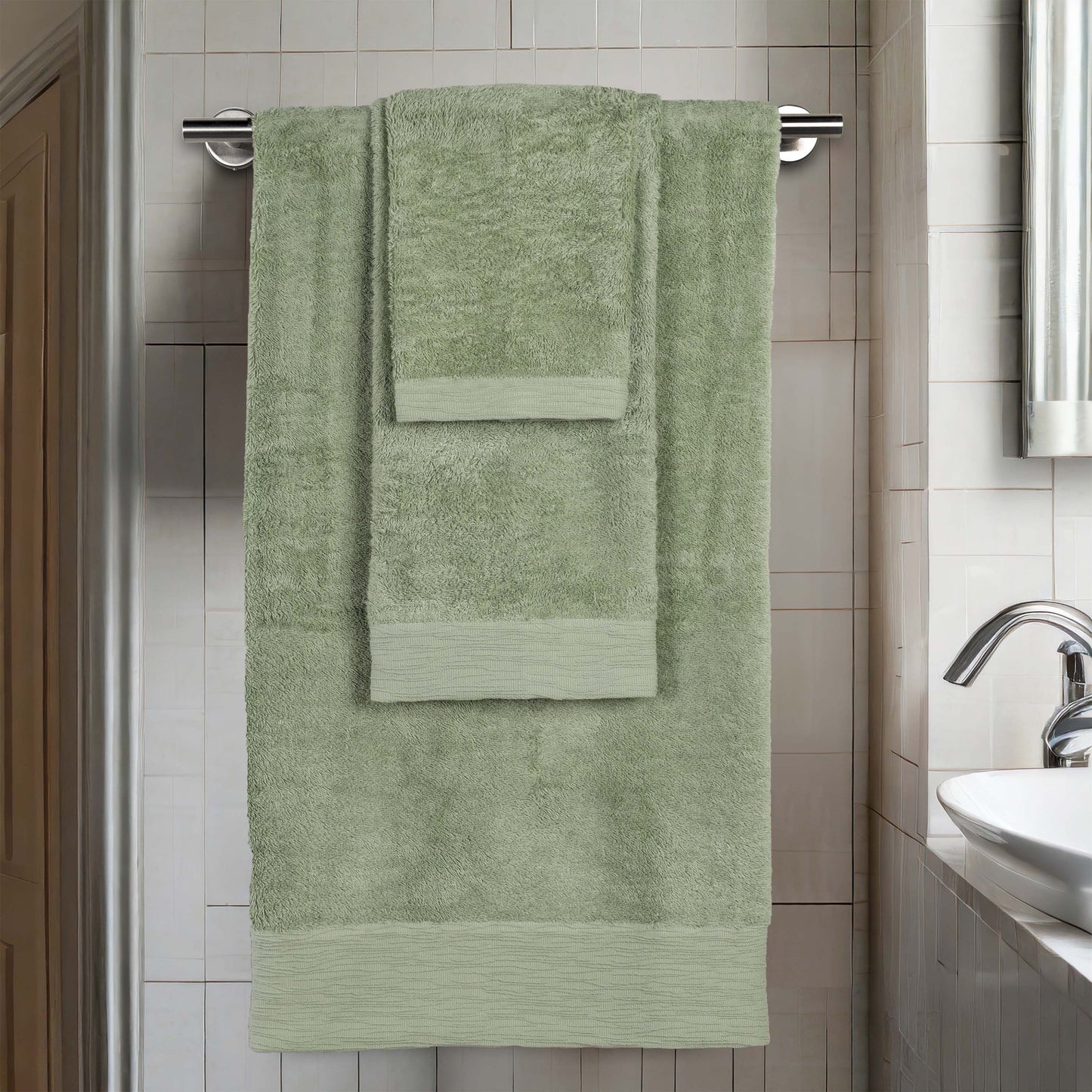 Rayon from Bamboo Eco-Friendly Fluffy Soft Solid - Green