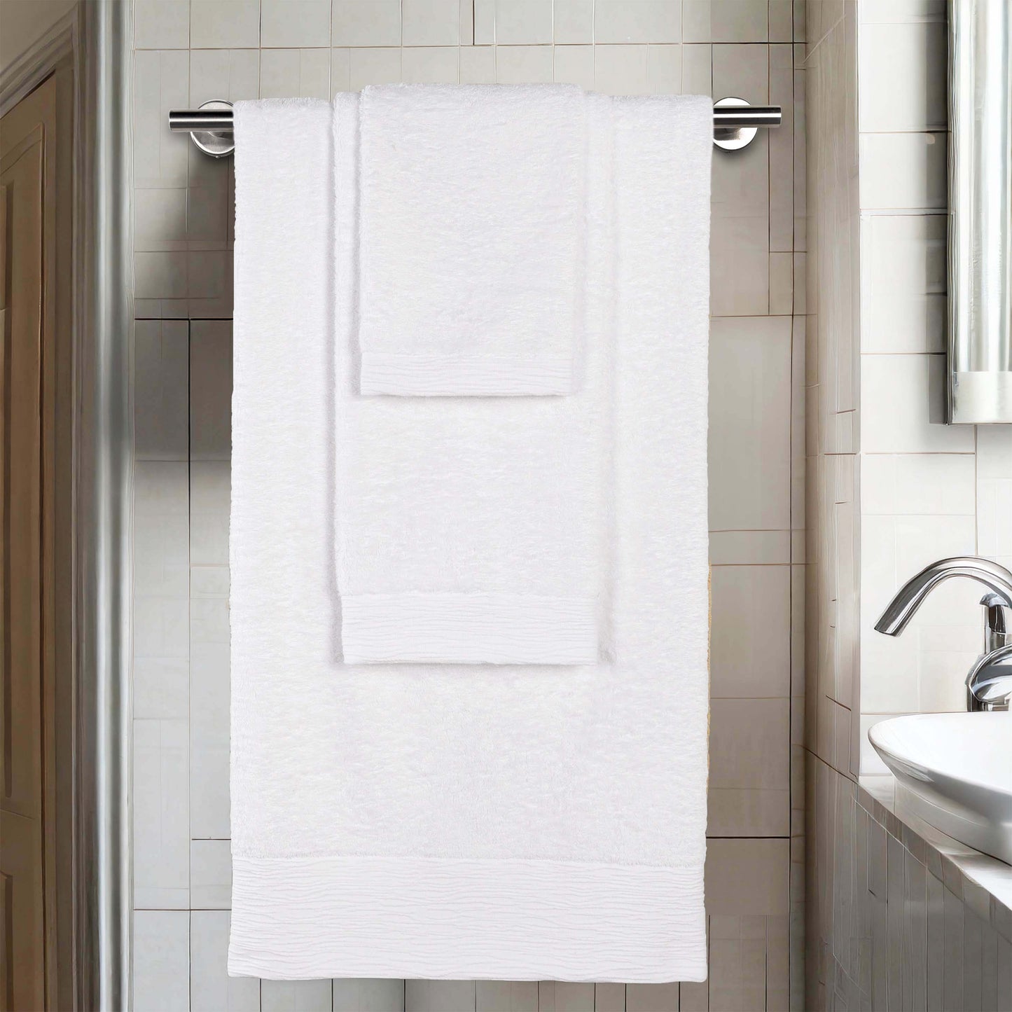 Rayon from Bamboo Eco-Friendly Fluffy Soft Solid - White