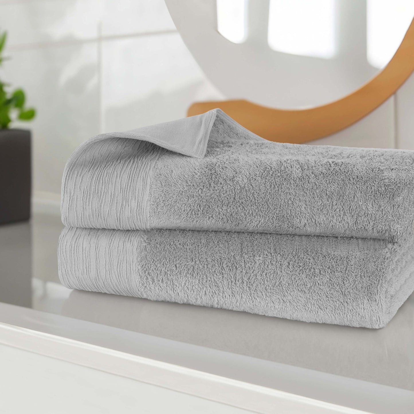 Rayon from Bamboo Eco-Friendly Fluffy Soft Solid Bath Sheet - Platinum