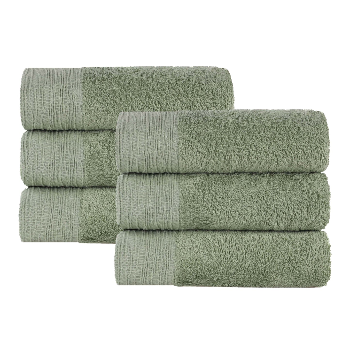 Rayon from Bamboo Eco-Friendly Fluffy Solid Hand Towel - Green