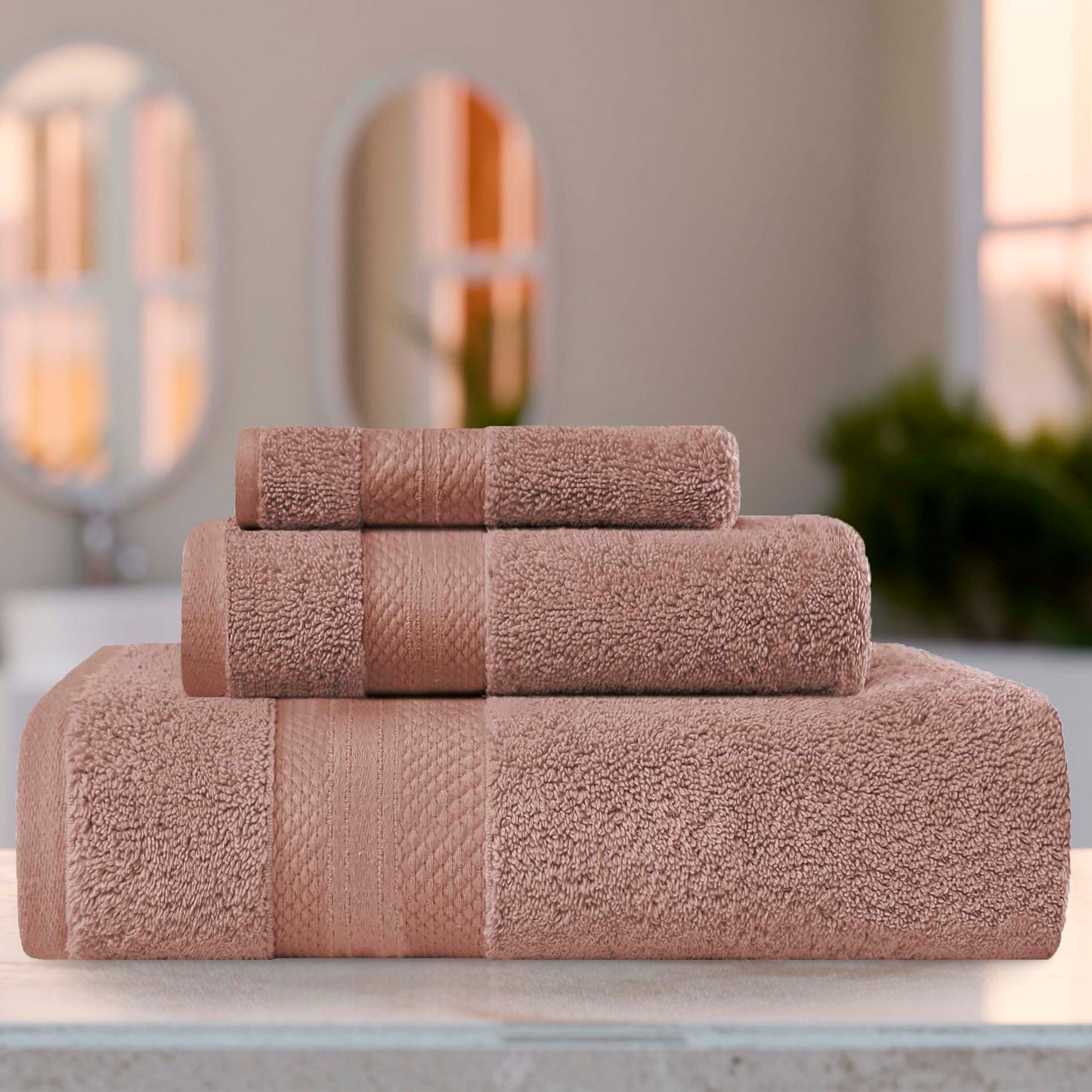 Superior Premium Turkish-Cotton Assorted Towel Set - Taupe