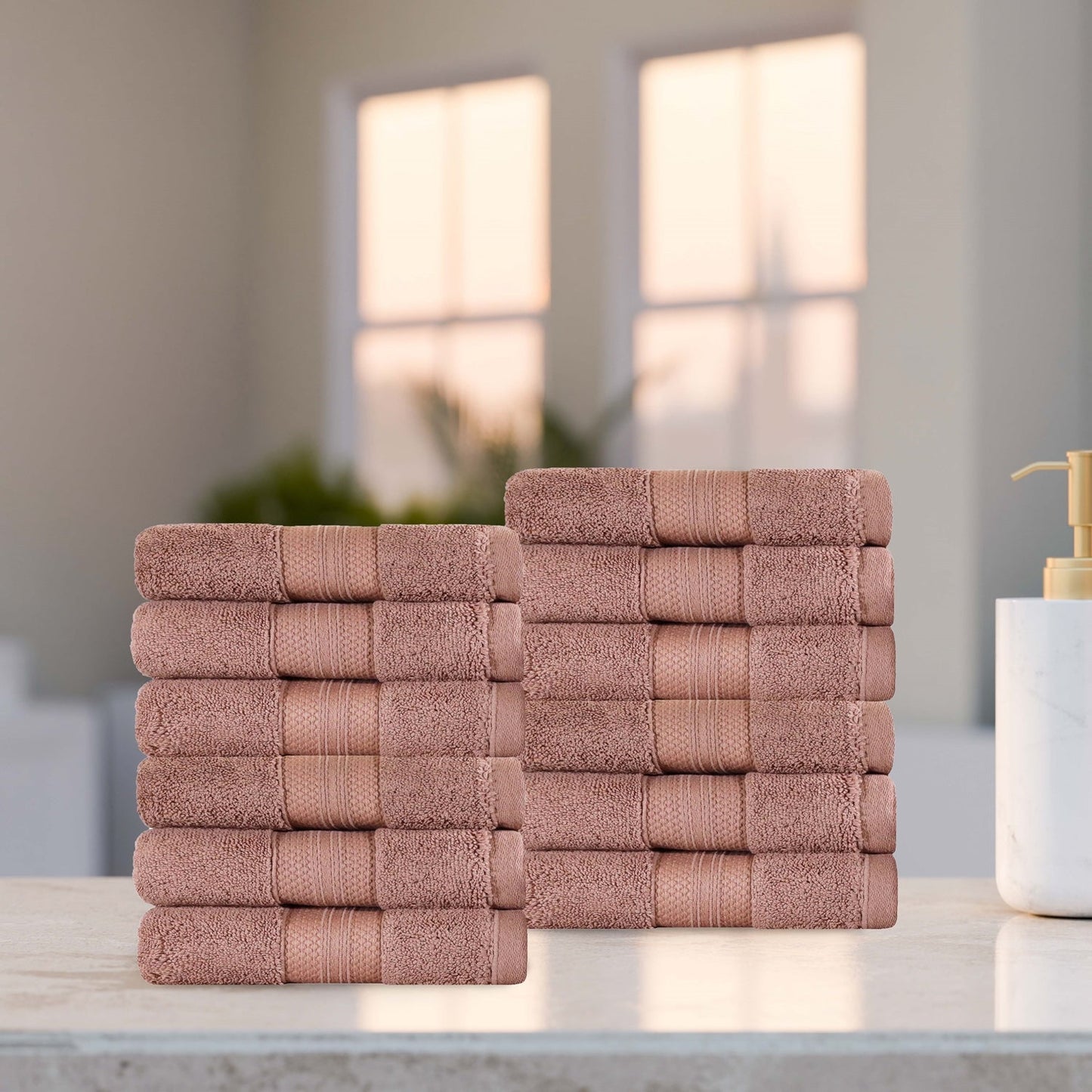 Superior Premium Turkish-Cotton Assorted Towel Set - Taupe