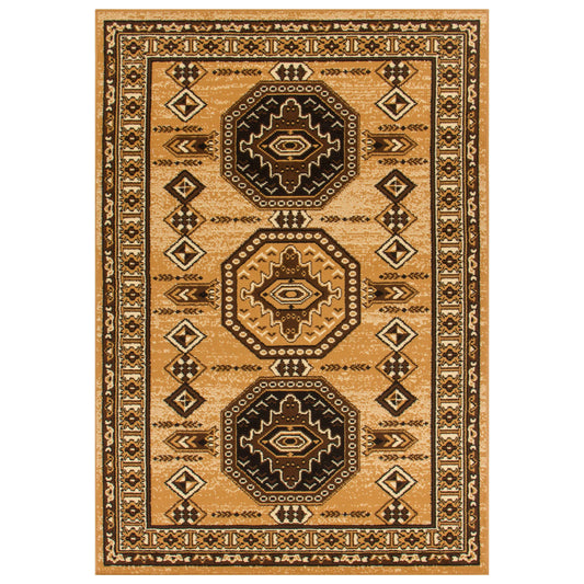 Takeo Southwestern Aztec Geometric Indoor Area Rug - Caramel