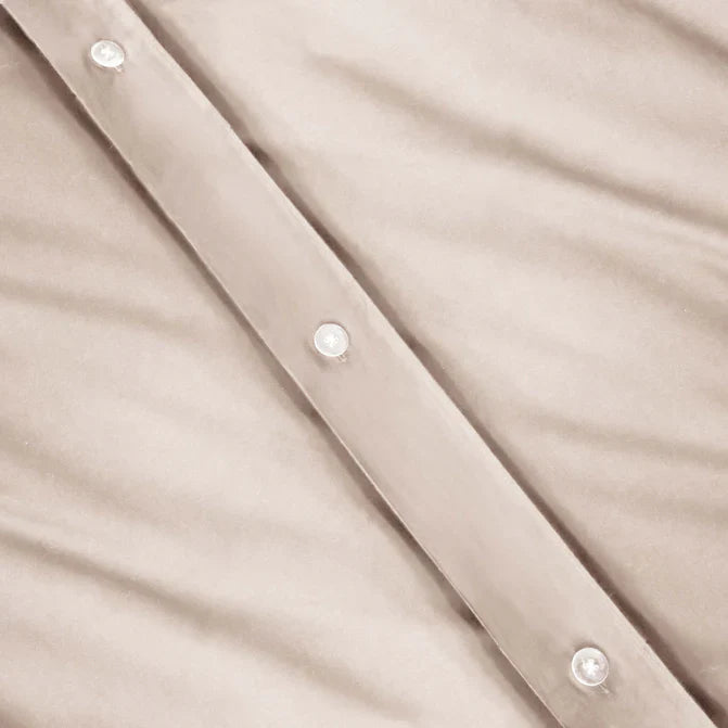 Cotton Percale Modern Traditional Duvet Cover Set - Tan