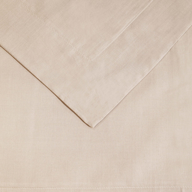 Cotton Percale Modern Traditional Duvet Cover Set - Tan