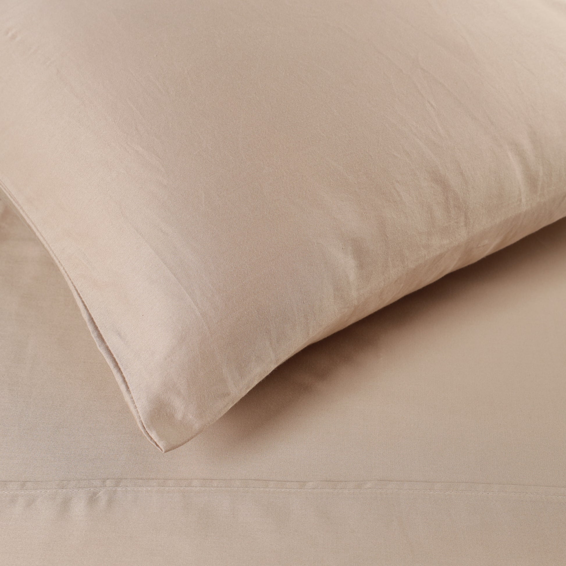 Egyptian Cotton 300 Thread Count Solid Deep Pocket Sheet Set - Tan