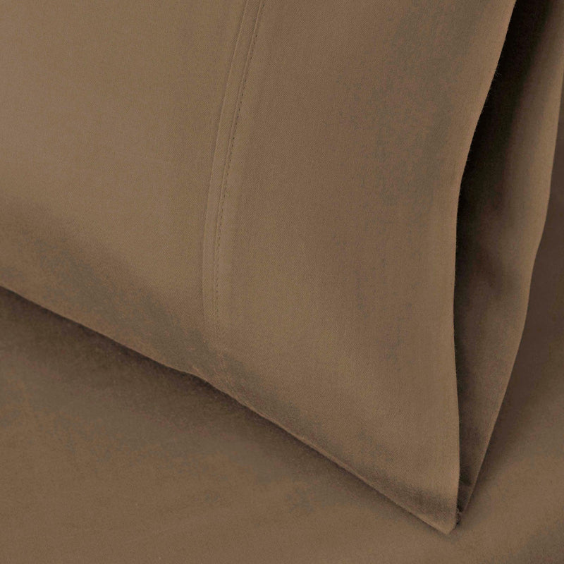 Egyptian Cotton 530 Thread Count Solid Pillowcases Set of 2 - Taupe