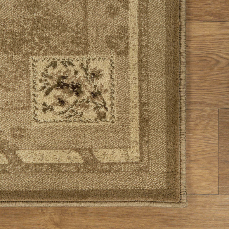 Ruban Minimalist Floral Block Indoor Area Rug or Runner Rug - Taupe