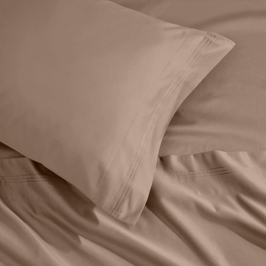 1500 Thread Count Egyptian Cotton 2 Piece Solid Pillowcase Set - Taupe