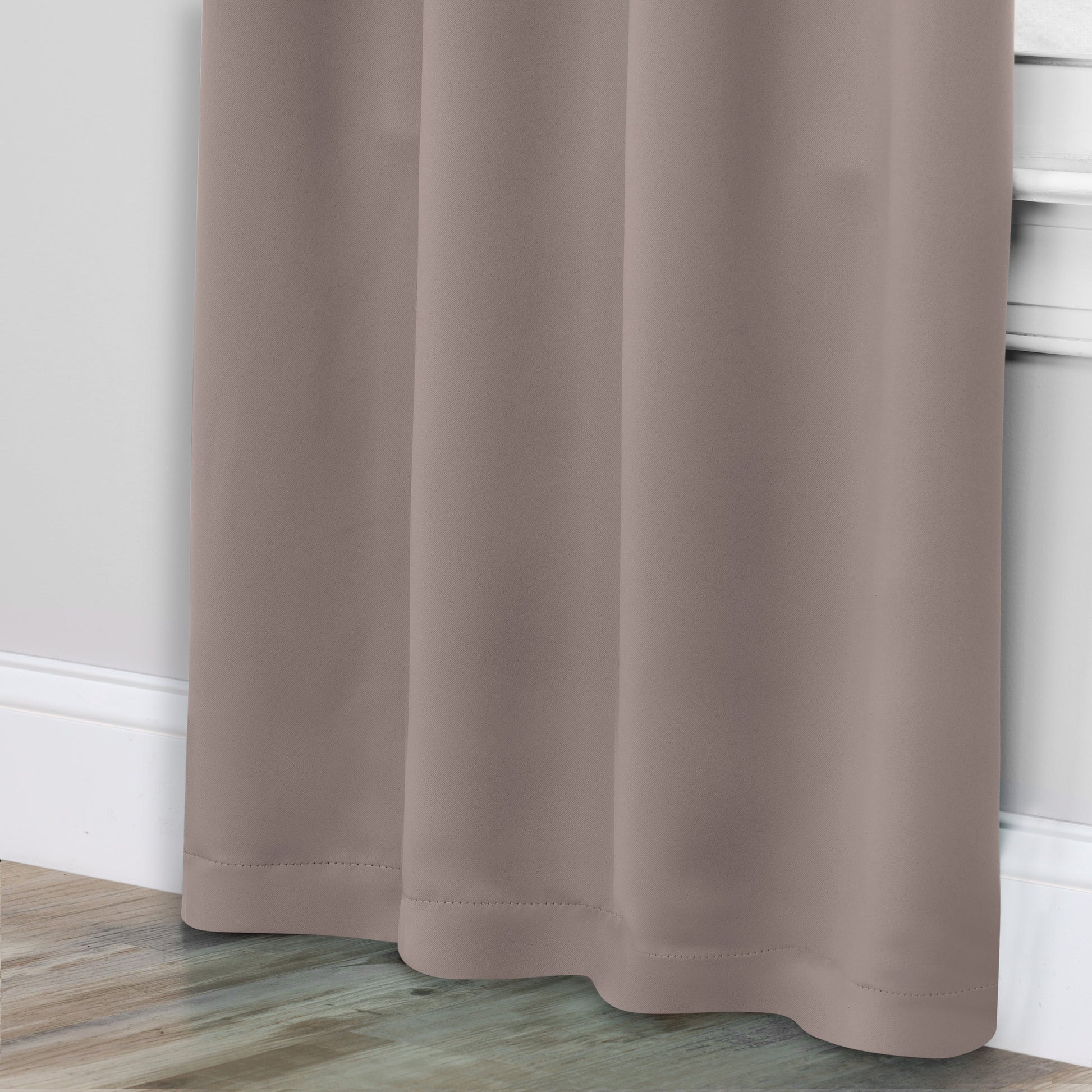 Solid Room Darkening Rod Pocket Blackout Curtain Panels, Set of 2 - Taupe