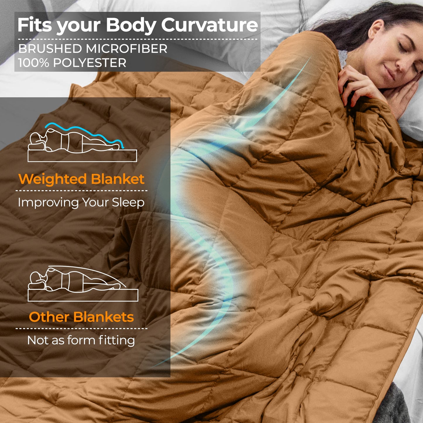Weighted Quilted Microfiber Throw Blanket - Taupe