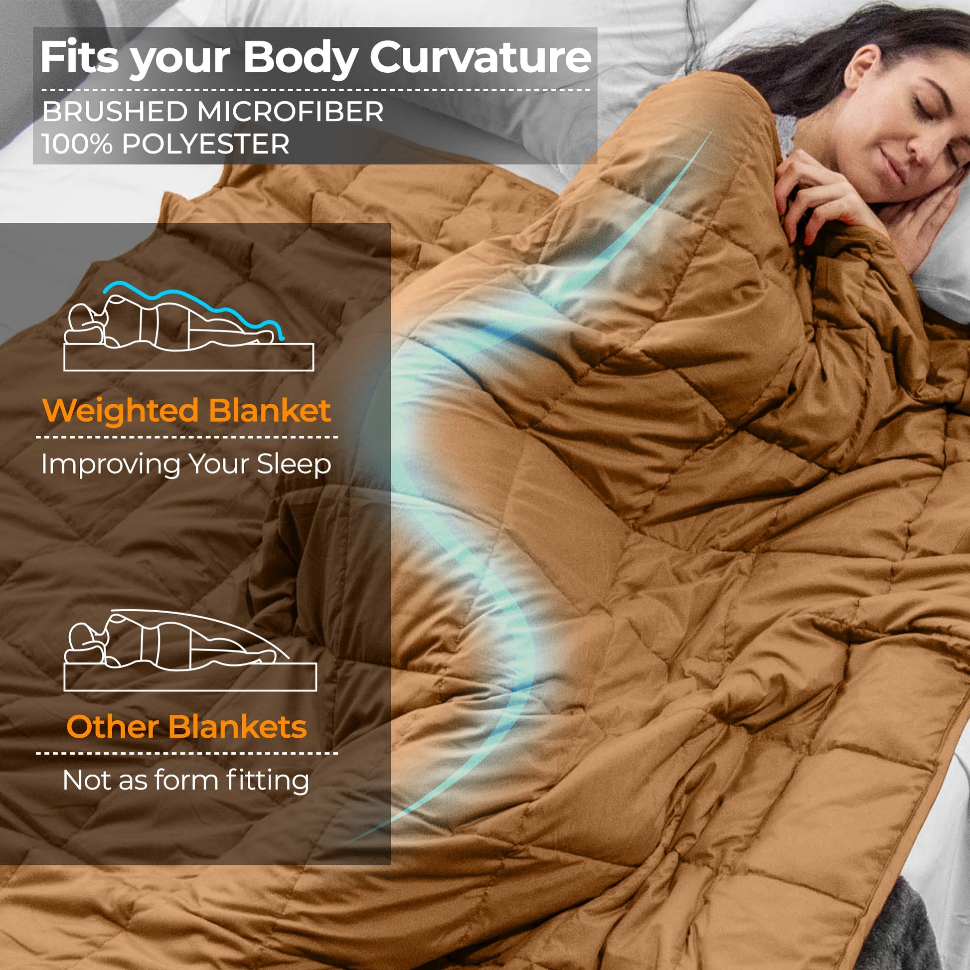 Weighted Quilted Microfiber Throw Blanket - Taupe